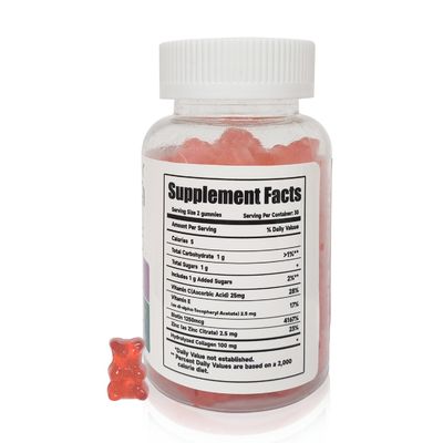 Hydrating And Toning Effects Collagen Peptide Gummies For Teenagers 60 Gummies / Bottle
